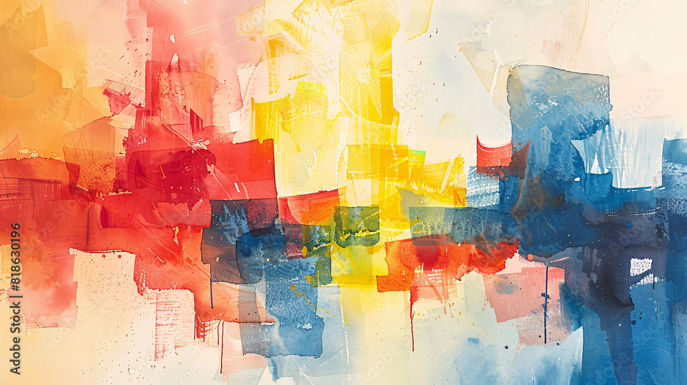 An abstract watercolor painting on canvas featuring fluid, overlapping brushstrokes in shades of blue and green An abstract watercolor painting on canvas featuring fluid, overlapping brushstrokes in shades of blue and green