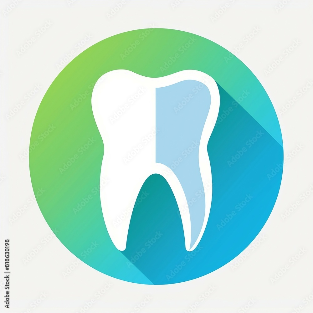 a tooth icon with a long shadow a tooth icon with a long shadow