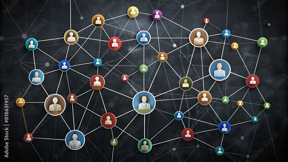 Business connection and social network on black background. Business connection and social network on black background.