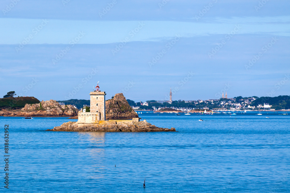 The Ile Noire lighthouse off the coast of Plouezoc'h The Ile Noire lighthouse off the coast of Plouezoc'h