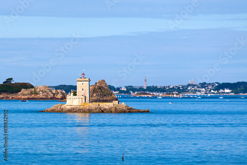 The Ile Noire lighthouse off the coast of Plouezoc'h