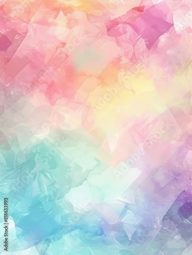 Watercolor-style polygon background in light rainbow colors