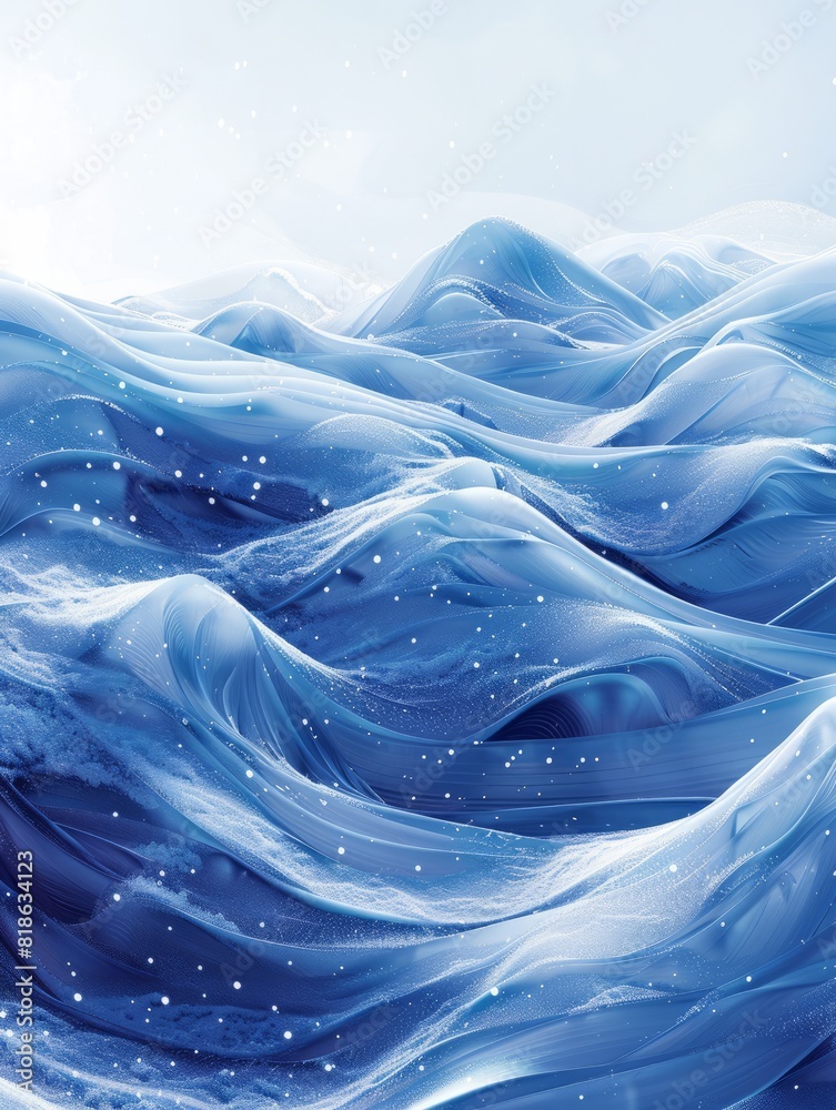 Winter snow hills wavy abstract background for copy space text. Blue frozen ocean waves flowing motion. 3D special. effect blizzard backdrop. Winter holiday tourism cartoon by Vita. Winter snow hills wavy abstract background for copy space text. Blue frozen ocean waves flowing motion. 3D special. effect blizzard backdrop. Winter holiday tourism cartoon by Vita.