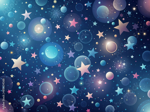 Abstract blue background with glowing stars for a magical holiday night