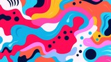 Vibrant abstract painting with bright colors and fluid shapes, perfect for modern art decor or digital design backgrounds.
