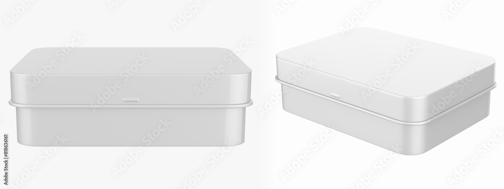 metal box isolated on white background. 3d illustration metal box isolated on white background. 3d illustration