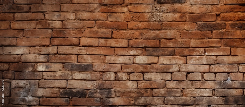 High quality photo of a brown textured brick wallpaper and background with ample copy space High quality photo of a brown textured brick wallpaper and background with ample copy space