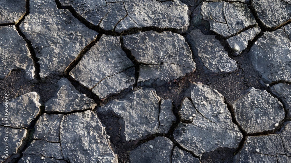 Cracked and broken surface, resembling a road or sidewalk. Infrastructure damage concept Cracked and broken surface, resembling a road or sidewalk. Infrastructure damage concept