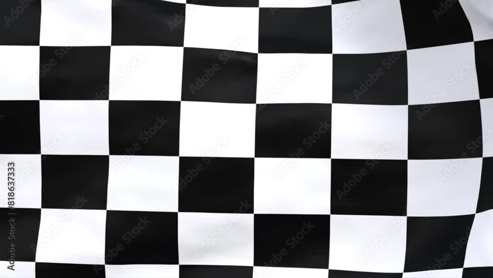 drapeau à damier - vidéo en boucle - rendu 3D drapeau à damier - vidéo en boucle - rendu 3D