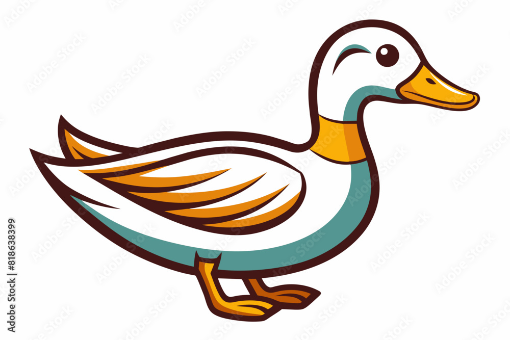 Obraz premium A beautiful duck vector artwork illustration 
