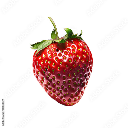 A ripe strawberry glistening with freshness