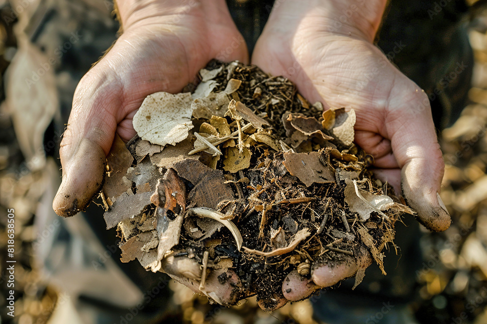 Workers composting organic matter, nutrient-rich soil in biodynamic farming systems. Workers composting organic matter, nutrient-rich soil in biodynamic farming systems.