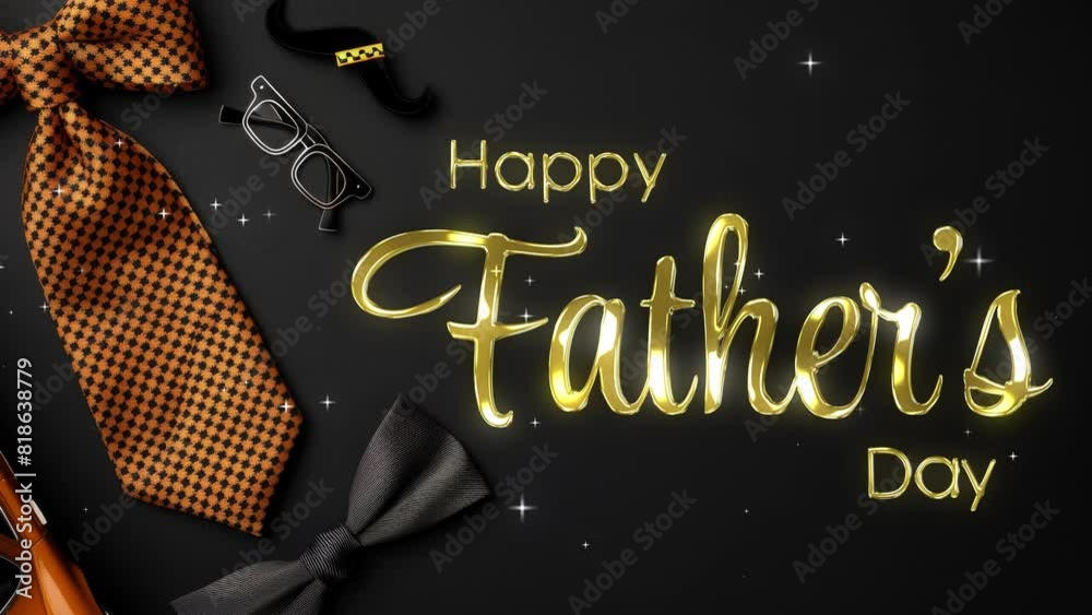 father day animated happy father day gold background father's day greeting lette