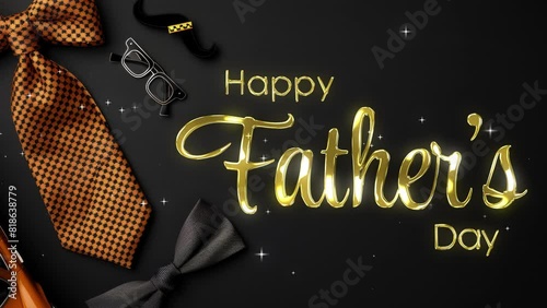 father day animated happy father day gold background father's day greeting lette