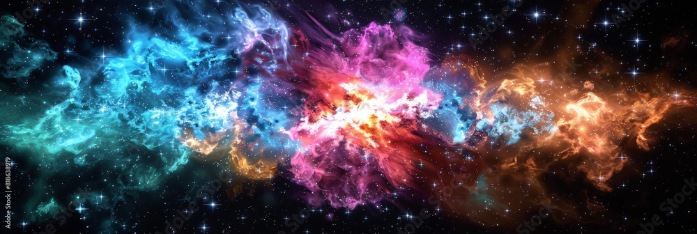 exploding nebula on dark background, Galaxy with nebula and stars in space. colorful space nebula
exploding nebula on dark background, Galaxy with nebula and stars in space. colorful space nebula