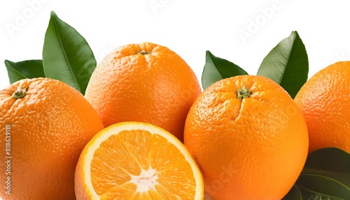 a vibrant still life with oranges and a transparent background