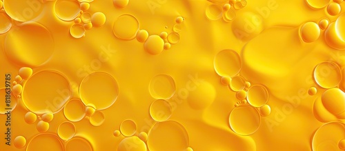 A texture of yellow foam bubbles with copy space image