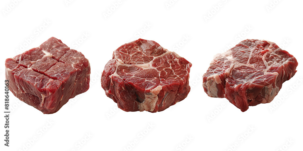 Set of raw meat on transparent background. Food photography. Set of raw meat on transparent background. Food photography.