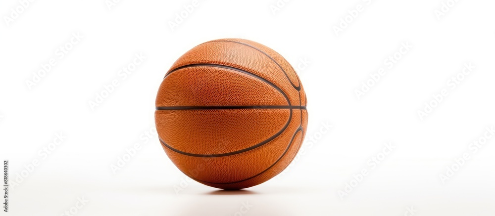 Copy space image of an aged basketball ball on a white background Copy space image of an aged basketball ball on a white background