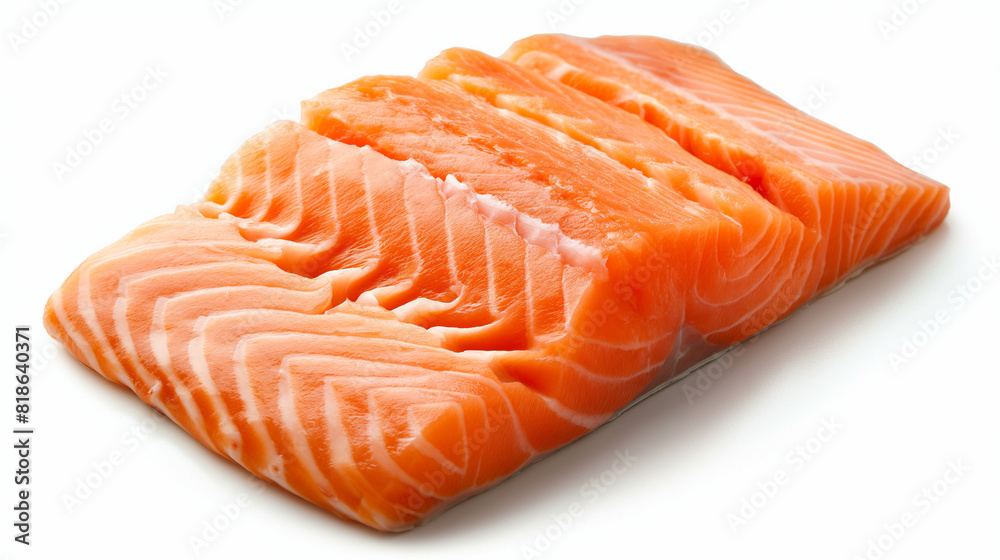 Fresh raw salmon fillet isolated on white background. Fresh raw salmon fillet isolated on white background.