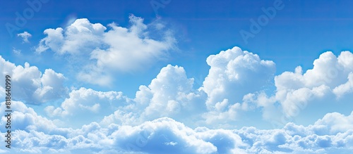 Obraz na płótnie Seamless pattern with a beautiful blue sky and cloud concept perfect as a background with copy space image w salonie