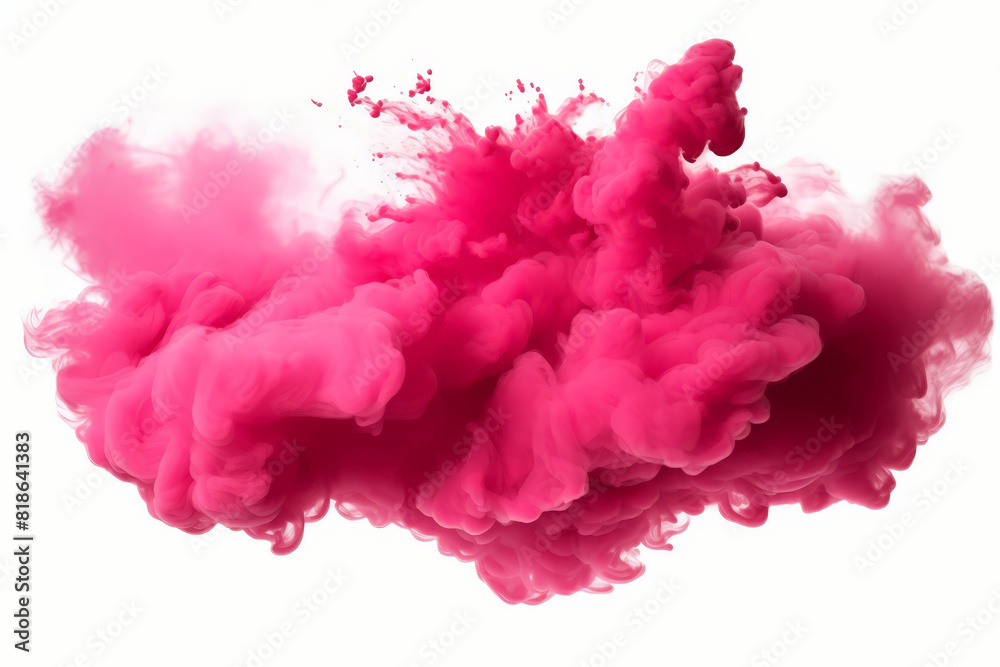 Pink smoke cloud on white background, pink fluffy cloud on white background Pink smoke cloud on white background, pink fluffy cloud on white background