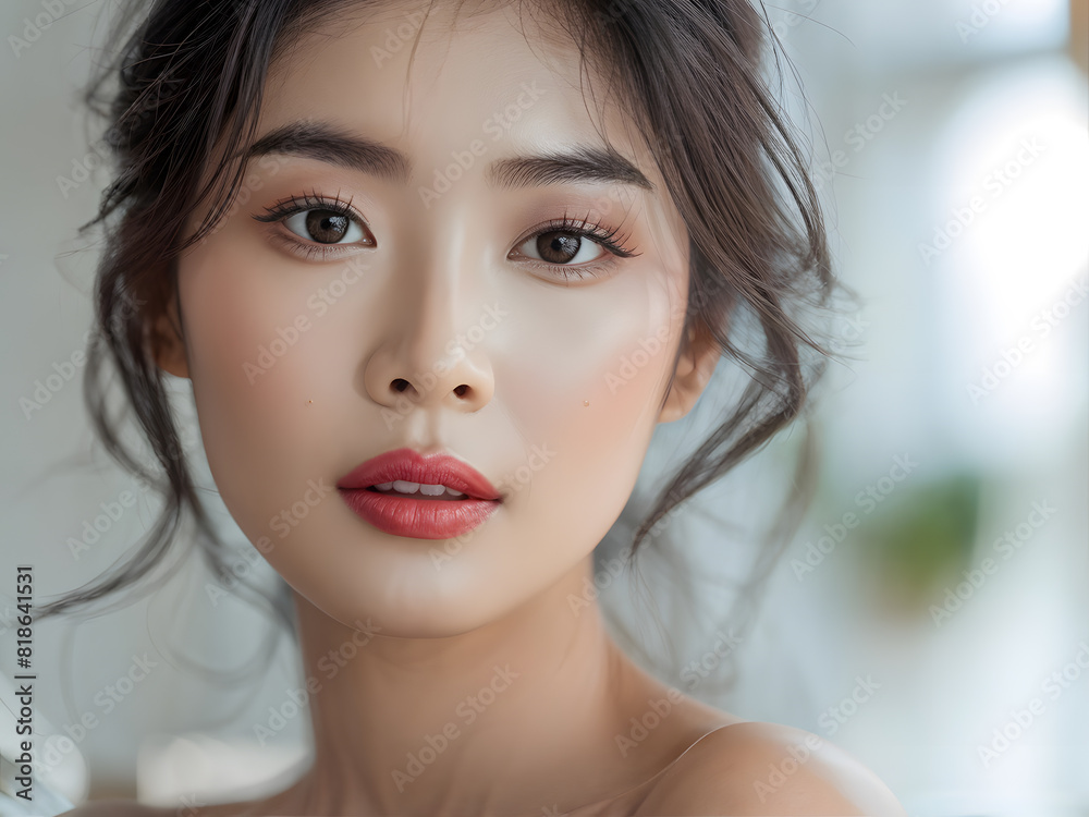 asian woman with a flower in her hair asian woman with a flower in her hair
