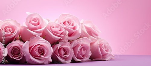 Valentine s Day themed pink roses with copy space image