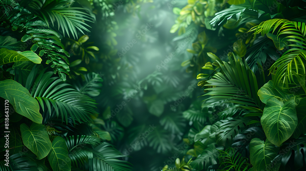 Various green leaves background