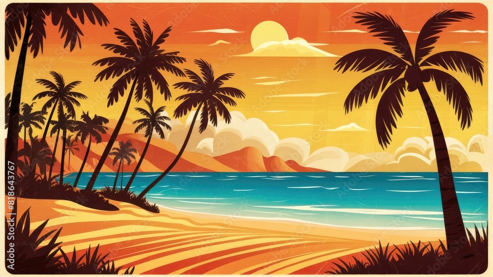 Fototapeta premium Peaceful Sandy Beach at Sundown