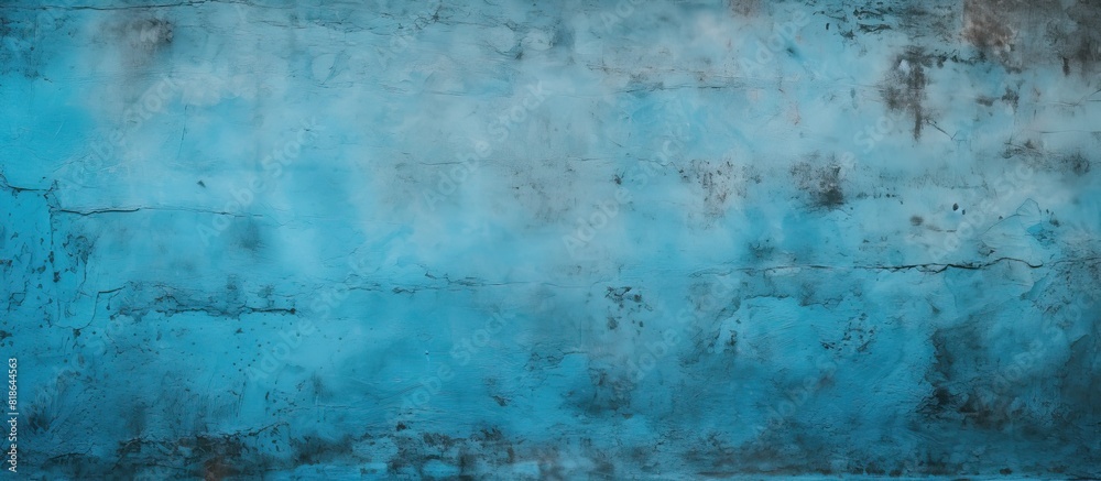 Blue and turquoise textured concrete wall with no objects or images occupying the space. Creative banner. Copyspace image