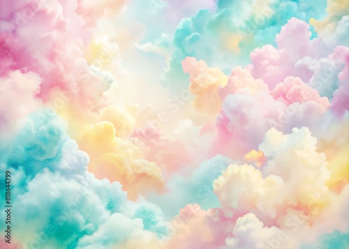 Soft rainbow clouds with pastel colors for background