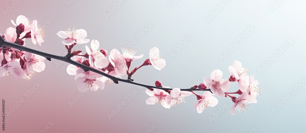 The image of a cherry blossom with empty space around it. Creative banner. Copyspace image The image of a cherry blossom with empty space around it. Creative banner. Copyspace image