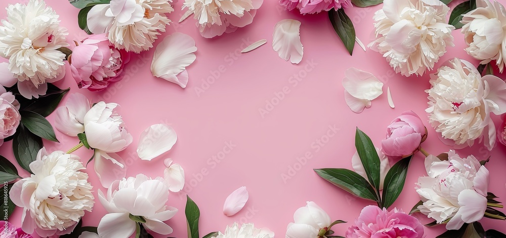White flowers arranged on a pink background White flowers arranged on a pink background