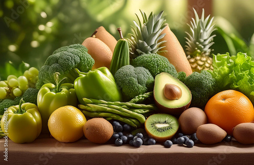 Fresh fruits and vegetables are healthy foods