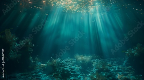 Underwater lights illuminate the depths, casting an ethereal glow that beckons swimmers into its embrace. photo