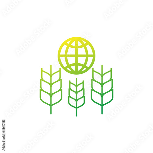 global agricultural production icon with wheat