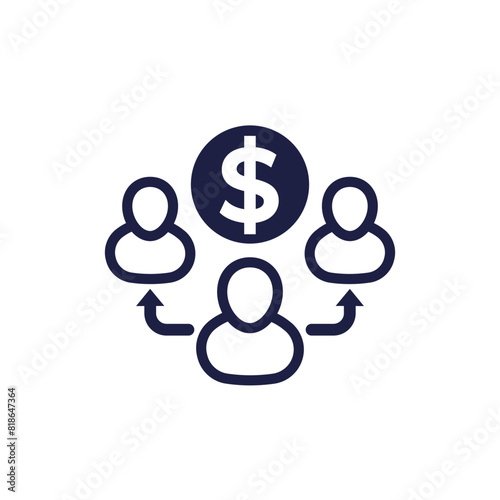 broker icon on white, vector