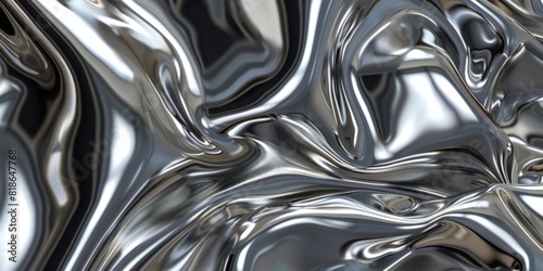 Silver fabric adorned with shiny waves. Contemporary design concept