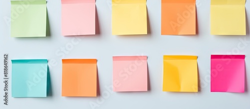 Colorful paper notes set on...