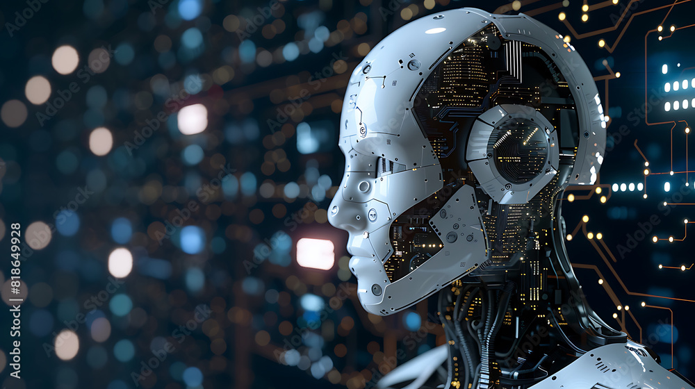 Fototapeta premium A futuristic robot and a sleek, high-tech design,ai, innovation