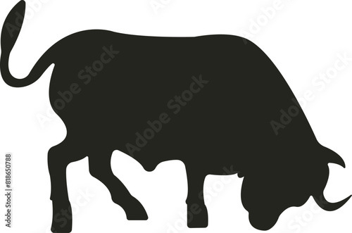 Powerful and majestic bull vector exuding strength and determination, embodying resilience and bullish market sentiment with its bold stance and commanding presence.
