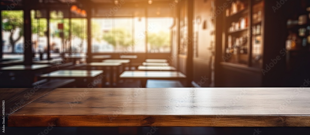 Naklejka premium The menu frame is positioned on a wooden table in a bar restaurant cafe creating a copy space image for text placement