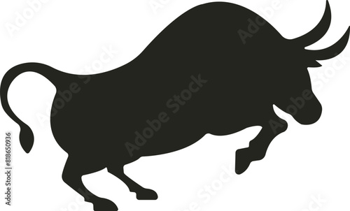 Powerful and majestic bull vector exuding strength and determination, embodying resilience and bullish market sentiment with its bold stance and commanding presence.