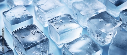 Image of ice cubes with space for text or design. with copy space image. Place for adding text or design
