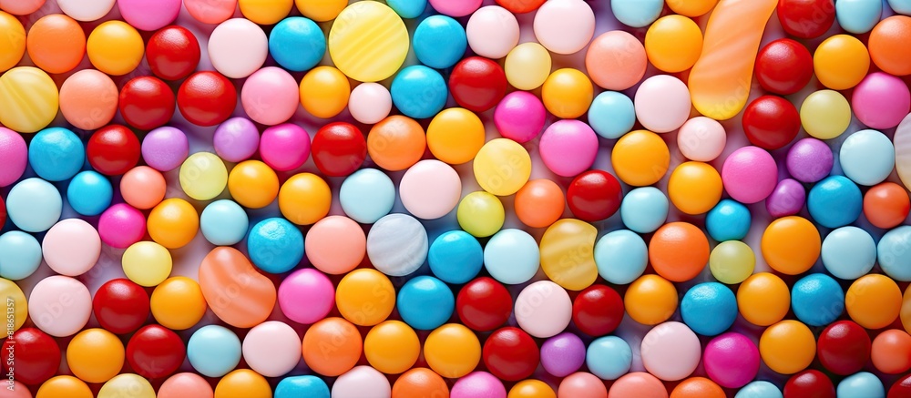 A background image featuring a colorful candy pattern with ample space for adding text or images A background image featuring a colorful candy pattern with ample space for adding text or images