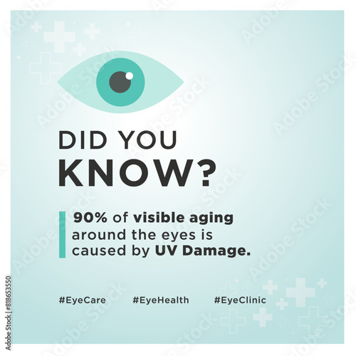 Did You Know, Eye Care, Eye Clinic Social Media Design Post Template Vector