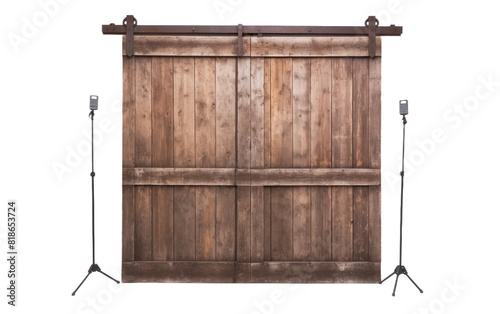 Barn Door Style, Adding a Touch of Rural Character to Modern Spaces Isolated on a Transparent Background PNG.