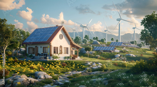 In a world brimming with hope and environmental responsibility, we see communities working together to create a sustainable future with renewable energy.