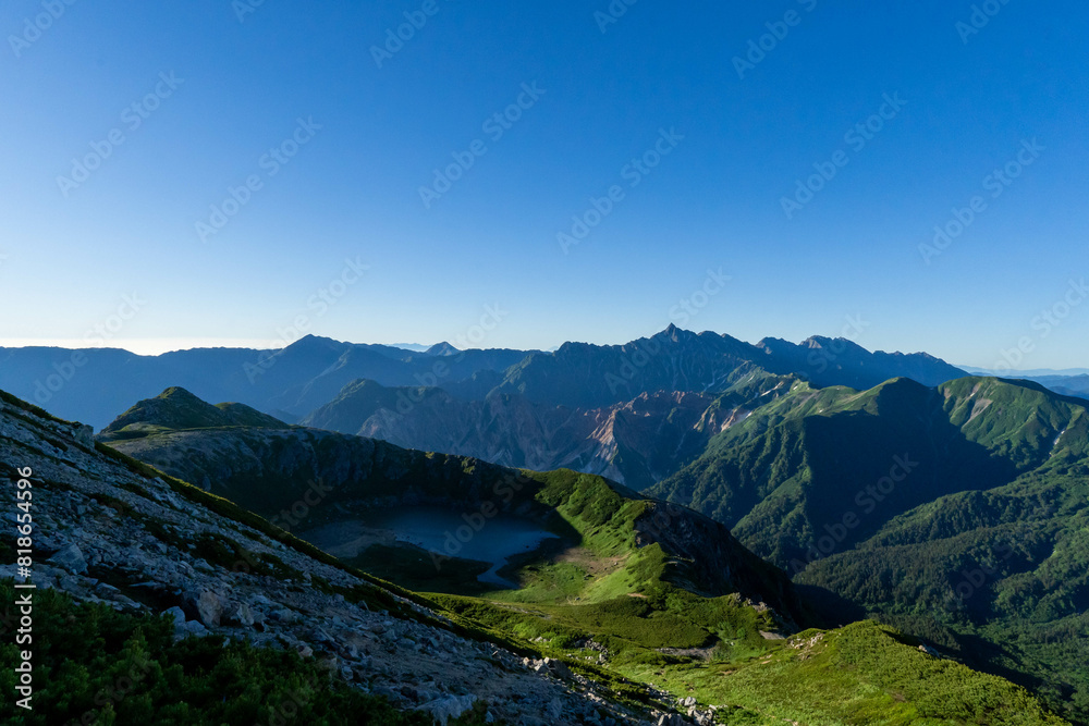 Obraz premium 鷲羽岳から槍穂高連峰